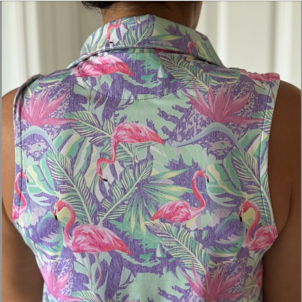 Bad Birdie sleeveless SPF golf polo